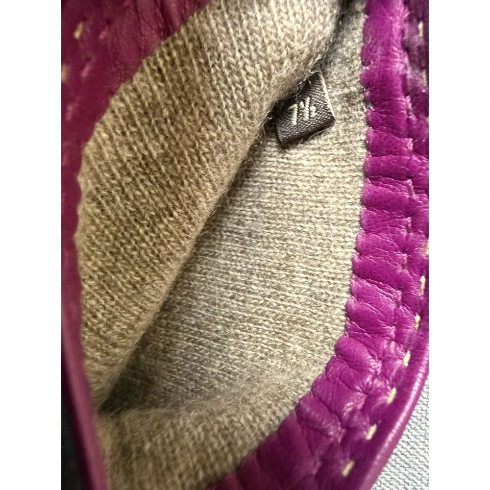 Leather gloves 7.5Inches ‎ Burgundy, Leather Shell With Cashmere Lining